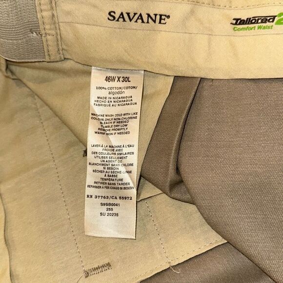Savane khaki Chino Cotton Pants 46/30 - Picture 9 of 10